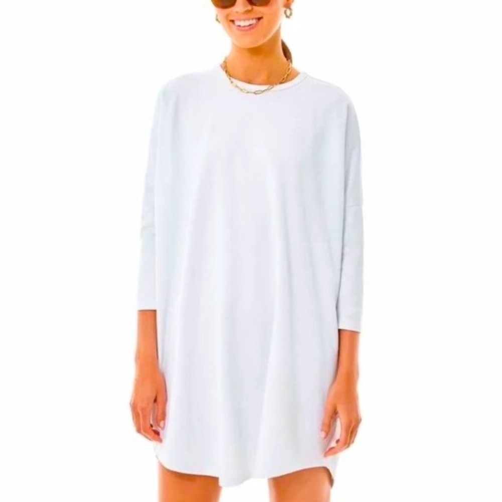 Tuckernuck Pomander Place White Jersey Sue Tunic Shift Dress XS/S
